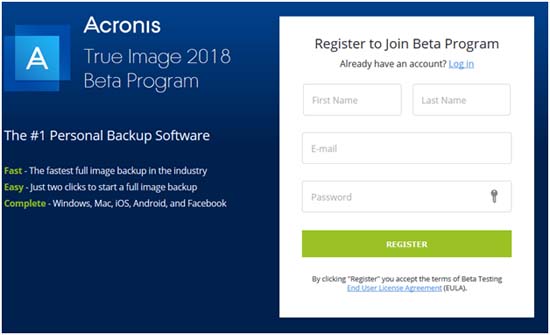 features of acronis true image 2018